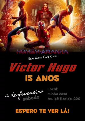 Convite aniversário Homem Aranha