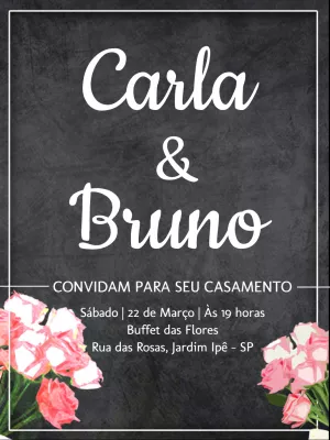 Convite de casamento quadro negro chalkboard