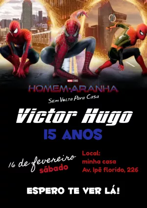 Convite aniversário Homem Aranha