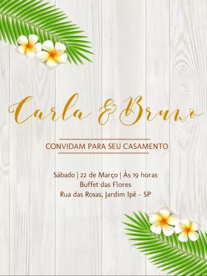 Convite de casamento folhagem
