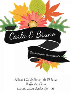 Convite de casamento outono