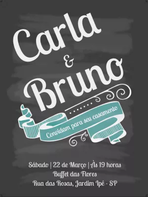 Convite de casamento quadro negro chalkboard