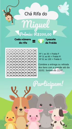 Convite chá de bebê Safari Baby