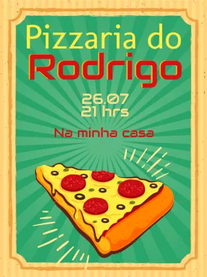 Convite de aniversário pizzaria