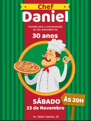 Convite de aniversário Pizzaria