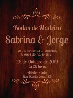 Convite Bodas de Madeira