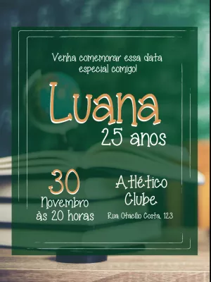 Convite de aniversário Professora