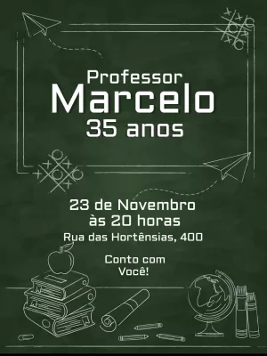 Convite de aniversário Professor