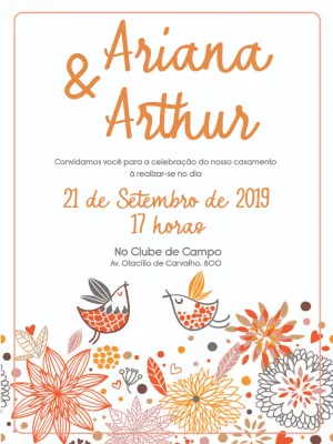 Convite casamento jardim flores