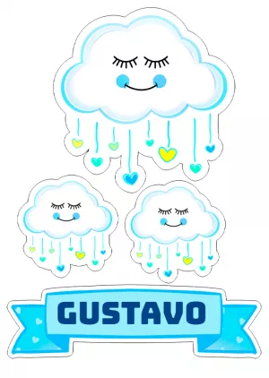 Topo de Bolo Chuva de Amor