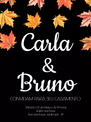 Convite de casamento outono
