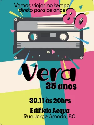Convite de aniversário rádio vintage