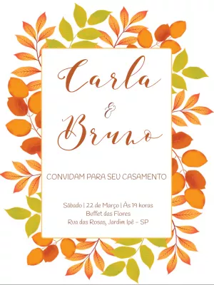 Convite de casamento outono
