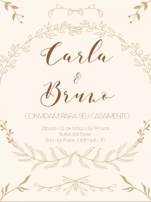 Convite de casamento boho chic