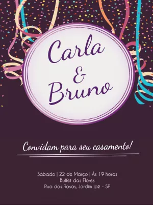 Convite  de casamento carnaval
