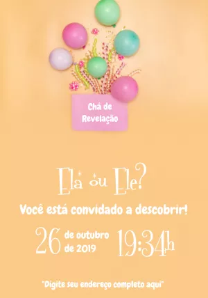 Convite de chá revelação Menino ou Menina