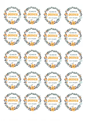 Tag aniversário Floral