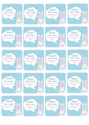 Tag aniversário Coelho