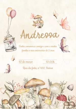 Convite aniversário Bosque