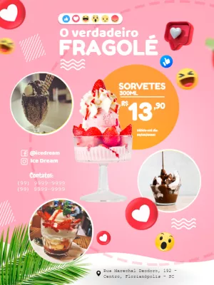 Folheto para Sorveteria