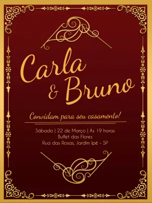 Convite de casamento arabescos