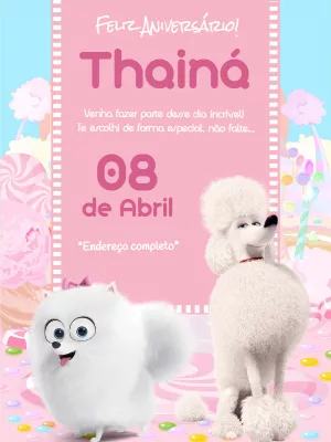 Convite de aniversário Pets