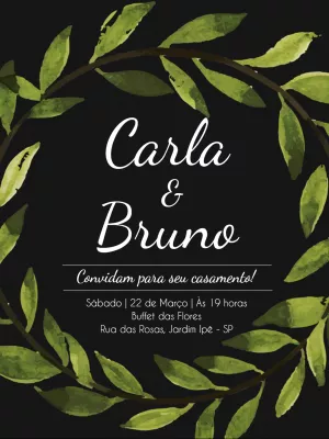 Convite de casamento folhagens