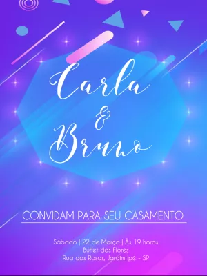 Convite de casamento neon