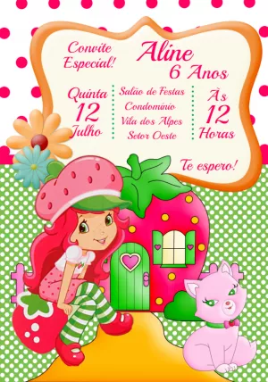 Convite aniversário Moranguinho