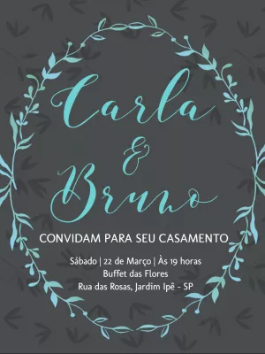 Convite de casamento ramos
