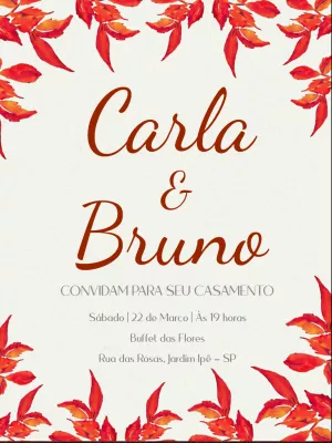Convite de casamento floral
