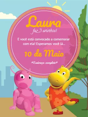 Convite de aniversário Backyardigans