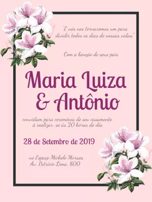 Convite casamento floral - Lilás