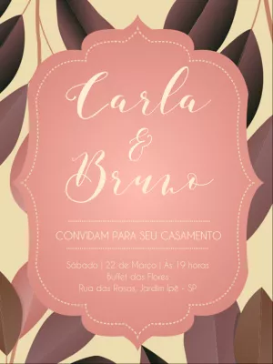 Convite de casamento clássico shabby