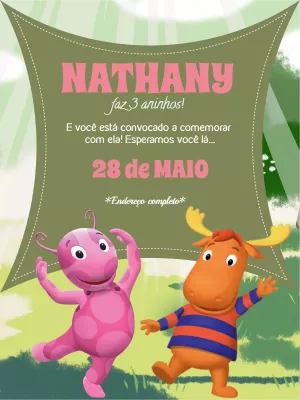 Convite de aniversário Backyardigans