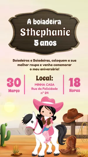 Convite Aniversário Boiadeira