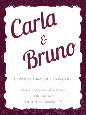 Convite de casamento minimalista