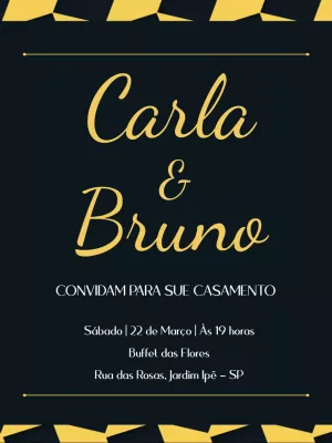 Convite de casamento minimalista