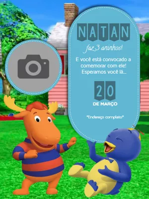 Convite de aniversário Backyardigans