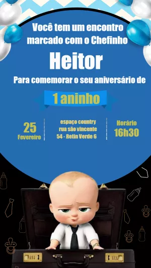 Convite aniversário Poderoso Chefinho