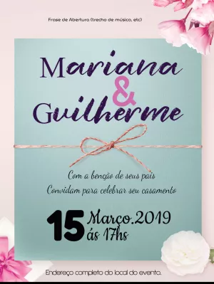 Convite de casamento Floral