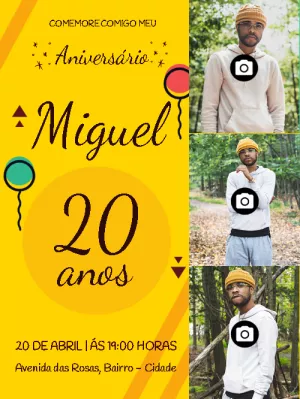 Convite de aniversário com fotos