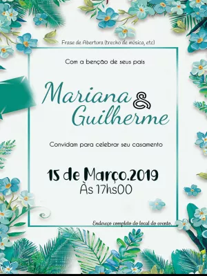 Convite de casamento Floral