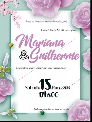 Convite de casamento Floral
