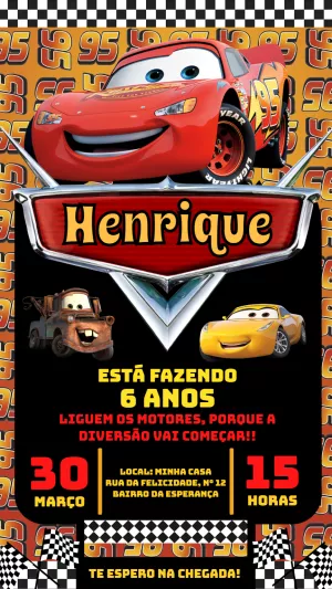 Convite Aniversário Relâmpago Mcqueen