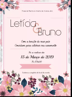 Convite de casamento Floral
