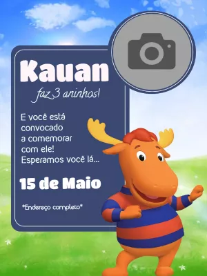 Convite de aniversário Backyardigans com foto