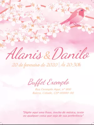 Convite de casamento Floral