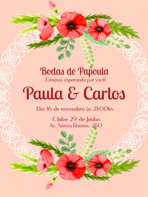 Convite Bodas de papoula