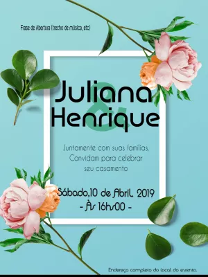 Convite casamento Floral